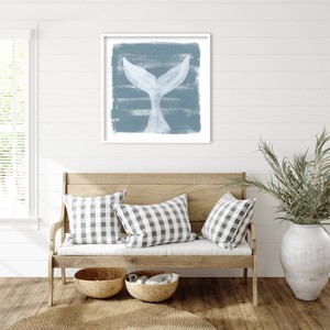 Amanti Art Soft Sea Whale Tail by Yvette St. Amant Wood Framed Wall Art Print - 1 of 4