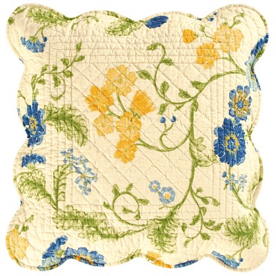 C&F Home Colonial Williamsburg 14" x 14" Blue Carlisle Quilted Pillow