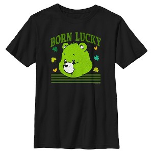 Boy's Care Bears St. Patrick's Day Good Luck Bear Born Lucky T-Shirt - 1 of 4