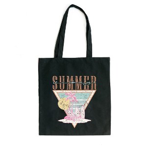 City Creek Prints Summer Vibes Triangle Canvas Tote Bag - 15x16 - Black - 1 of 2