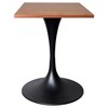 LeisureMod Verve 24" Sqaure Dining Table - Modern MDF Top with Black Pedestal Base Accent Cafe Table for Kitchen, Home, and Cafes - 2 of 4