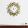 HomeRoots 19" Gold And Clear Mirrored Glass And Heavy Duty Plastic Silent Analog Sunburst Wall Clock - 2 of 4