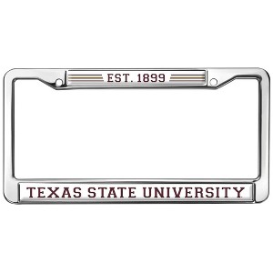 Texas State University School Logo Full Size Standard License Plate Metal Frame - 1 of 4