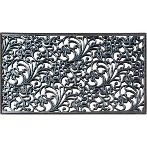 A1HC 100% Rubber Outdoor Doormat, Floral Paisley, 30"x48", All-Weather, Slip-Resistant, Mats for Entryways - 1 of 4