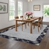 Modern Checkered Bordered Area Rug Machine Washable Rug Low Pile Throw Carpet Non Slip Non Shedding Floor Cover - 4 of 4