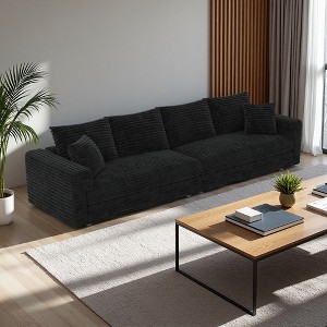 102.4" Luxury Plush Corduroy Cloud 4-Seater Sofa with Deep Cushions & Soft Pillows - 1 of 4