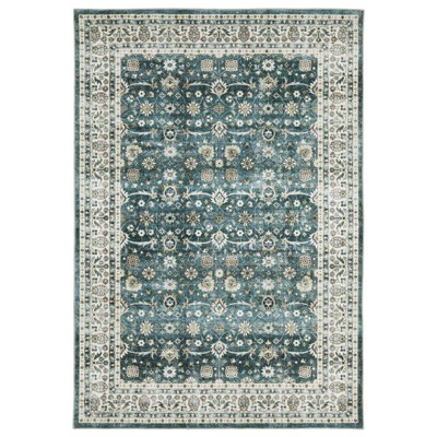 Oriental Weavers Sumter SUM08 Teal/ Ivory Indoor Area Rug - 5' x 7'