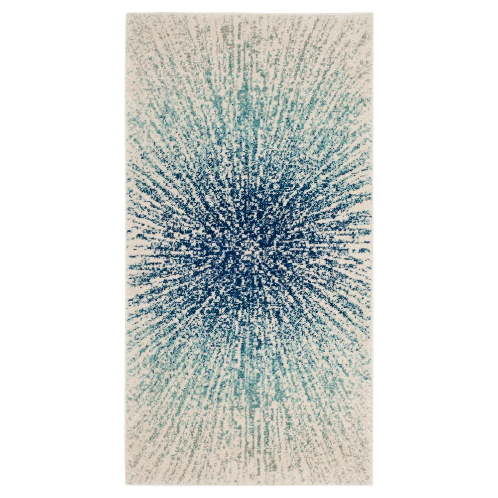 3'x5' Marcell Burst Area Rug Royal/Ivory - Safavieh