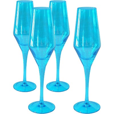 Artland Luster Turquoise 8 Ounce Flute, Set of 4