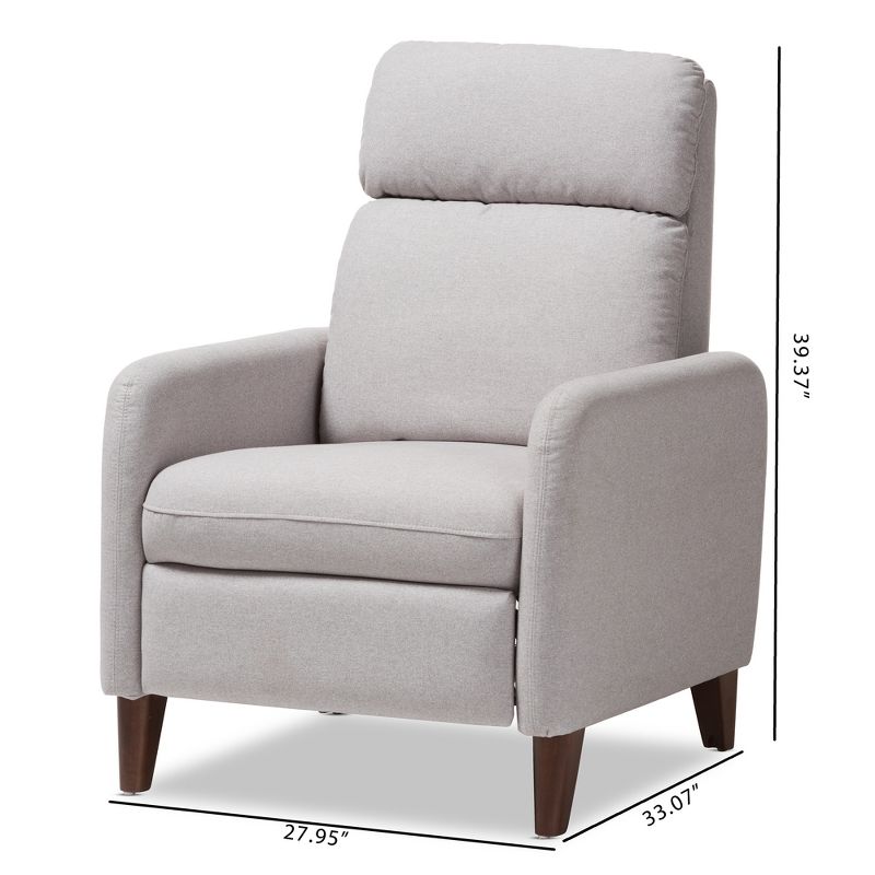 Casanova Mid - Century Modern Fabric Upholstered Lounge Chair - Baxton Studio, 5 of 14