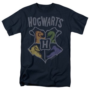 Harry Potter The Hogwarts School Adult T Shirt, Navy - 1 of 4