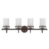 Sunset Lighting Qairo 4-Light Vanity, Frosted Seeded Glass, Provincial Bronze Finish - 4 of 4