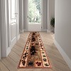 Emma and Oliver Accent Rug with Mother Brown Bear and 2 Cubs Nature Scene and Leaf and Bear Track Detailing for Home, Cabin or RV - 2 of 4