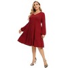 plus Size V-Neck Multi-Layered Ruffle Long Sleeve Dress - 3 of 4
