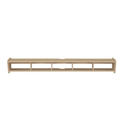 GlasFlength TV Stands and Consoles TV Console Table TV Center TV Stand with Open Storage Shelves for Living Room, Beige, 65.13"*11"*8.25"