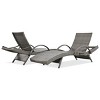 Set Of 2 Outdoor Wicker Chaise Lounge Chairs With Adjustable Backrest,Patio Rattan Reclining Chair With Pull-out Side Table -Maison Boucle - 4 of 4