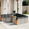 vidaXL 11 Piece Patio Sofa Set with Cushions - Gray Poly Rattan - 2 of 4