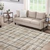 Modern Plaid Living Room Area Rug, Machine Washable Floor Carpet, Non-Slip Checkered Soft Rug, Low-Pile Non-Shedding Accent Rug, Indoor Foldable Rug - 3 of 4