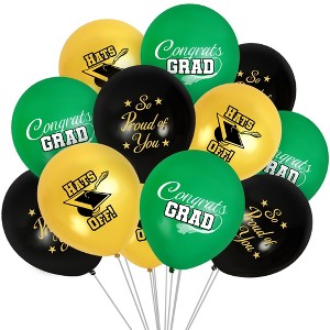Treasures Gifted Green Graduation Balloon Bouquet - Green Graduation Party Supplies - 24 Pack - 1 of 1