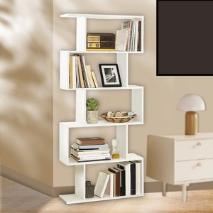5-Tier Bookshelf, S-Shaped Bookcase, Storage Display Shelf, Freestanding Room Divider, for Home Office, Living Room, Bedroom - 1 of 4