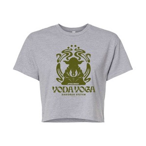 Women's - Star Wars - Yoda Yoga Cropped Graphic T-Shirt - 1 of 4