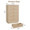 5-Drawer Rattan Dresser for Bedroom - Wooden Chest of Drawers with Integrated Cabinet Body & Legs, Perfect for Hallways, Entryways & Closet - 2 of 4