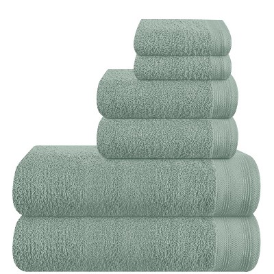 BAGOKIE 6 Packs Cotton Bath Towel Set
