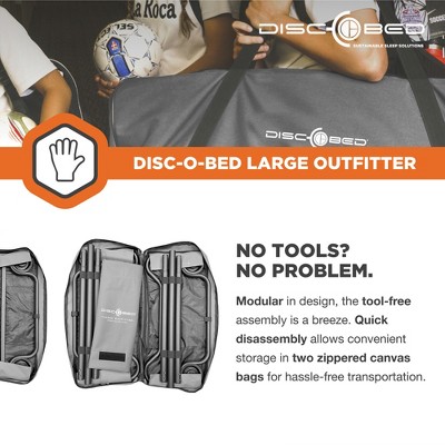 Large Gray Benchable Double Cot with Storage Organizers