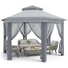 13x13 Pop Up Gazebo Outdoor Hexagonal Canopy Tent with Mosquito Netting Sides Instant Patio Canopy Shelter for Patios, Garden, Parties, Backyard - 3 of 4
