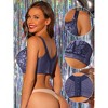 Allegra K Women's Floral Lace Adjustable Straps Full Coverage Push-up Bras - 3 of 4