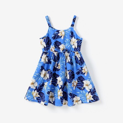 PATPAT Toddler Kids Girls Summer Dress Sling Dress Floral Casual Dress Sleeveless Hawaiian Sundress