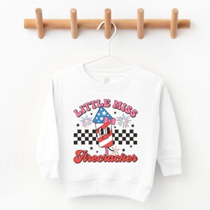 The Juniper Shop Little Miss Firecracker Checkered Toddler Sweatshirt - 1 of 4