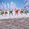 Collections Etc Candy Cane Outdoor Christmas Yard Stakes - Set of 6 - 2 of 2
