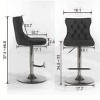 INFURNIC Counter and Bar Stools Swivel Velvet Bar Stool with Adjustable Height for Kitchen and Home Bar, Gray, 18"*18.1"*45.6" - 2 of 4