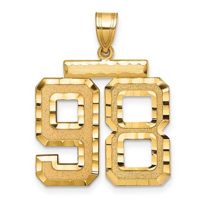 Black Bow Jewelry 14k Yellow Gold, Varsity Collection, Large D/C Pendant Number 98