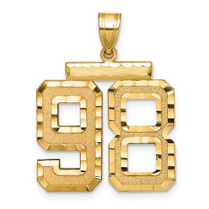Black Bow Jewelry 14k Yellow Gold, Varsity Collection, Large D/C Pendant Number 98 - 1 of 3