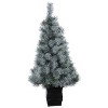 4ft. Snowy Pine Artificial Christmas Tree with 150 LED Lights in Decorative Planter – Charming Holiday X-Mas Décor - 3 of 4