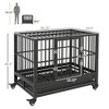 Akoasm 36  Inch Metal Heavy Duty Dog Crate & Kennel With Lockable Wheels & Door And Removable Tray-Gray - 2 of 4