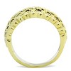 Slickblue Women's IP Gold Stainless Steel Ring, Clear Crystal Detailing, Polished Pave Band Design, Size 5-10 - 3 of 4
