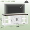 Homhougo TV Stand for 65 Inch TV, Farmhouse Entertainment Center with Storage, 60 Inch TV Console Table with Shelves White - 2 of 4