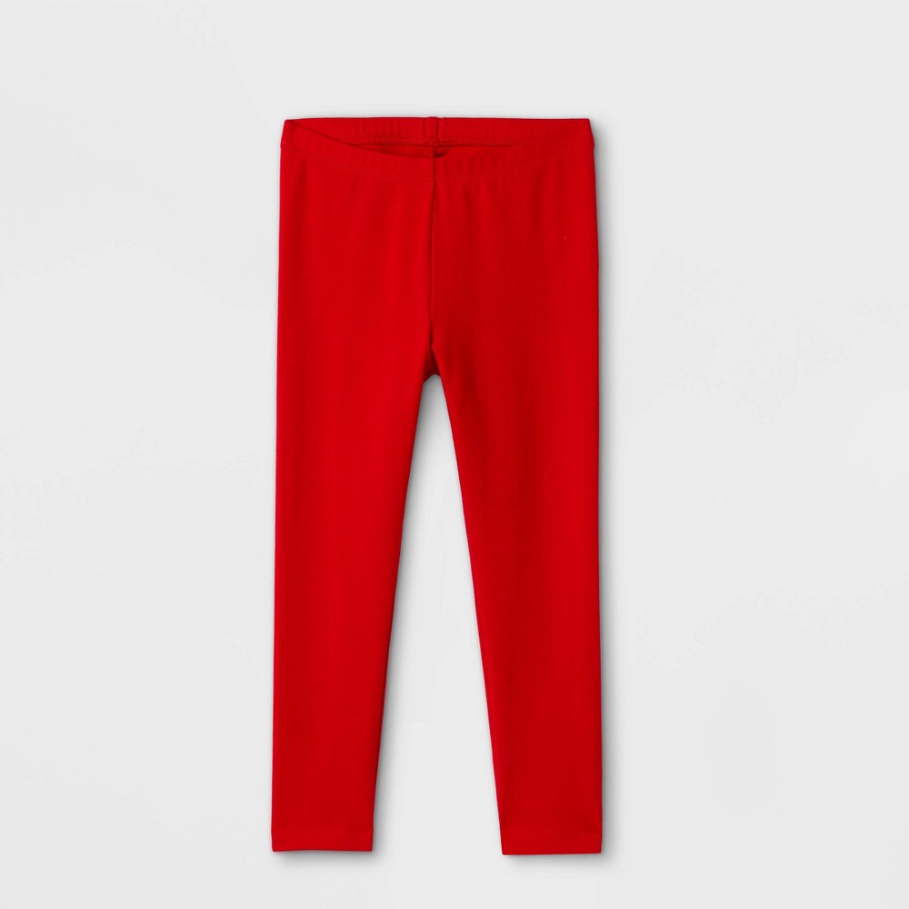 Toddler Girls' Solid Leggings - Cat & Jack Red 4T