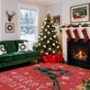 Christmas Deer Rugs for Entryway Plaid Deer Snowflakes Area Rug for Front Door Low Pile Throw Mat Indoor Living Room - 2 of 4