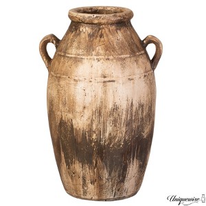 Uniquewise 23-Inch Brown Antique-Inspired Fiberglass Tall Floor Vase - Farmhouse Boho Decor for Living Rooms, Entryway Tables, and Wedding Tables - 1 of 4