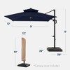 Best Choice Products 9x12ft 2-Tier Square Outdoor Solar LED Cantilever Umbrella w/ 360-Rotating Base  – - 2 of 4
