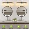 POWLIG 30-in 4-Light Black&Gold Modern Dimmable Vanity Light with Cone Clear Glass Shade Suitable for Bathroom Living Room - 3 of 4