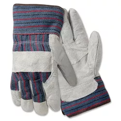 Wells Lamont Palm Safety Glove Large Leather Gray/Blue 847532L