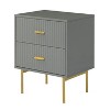 Ceandro Contemporary Classic 2 Drawer Nightstand|ARTFUL LIVING DESIGN-WHITE - 2 of 4