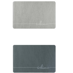Unique Bargains Absorbent Quick Drying Non-Slip Rubber Backed Bath Mats 2 Pcs - 1 of 4