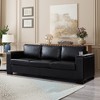 93.7'' PU Leather Upholstered 3-Seater Sofa with Square Arms, Cup Holder, and Hidden Storage - 2 of 4