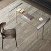 LOVSON 51.2''Modern Clear Tempered Glass Computer Desk, Home Office Writing Desk, Minimalist Metal Frame Design, Suitable for Home and Office Use - 2 of 4